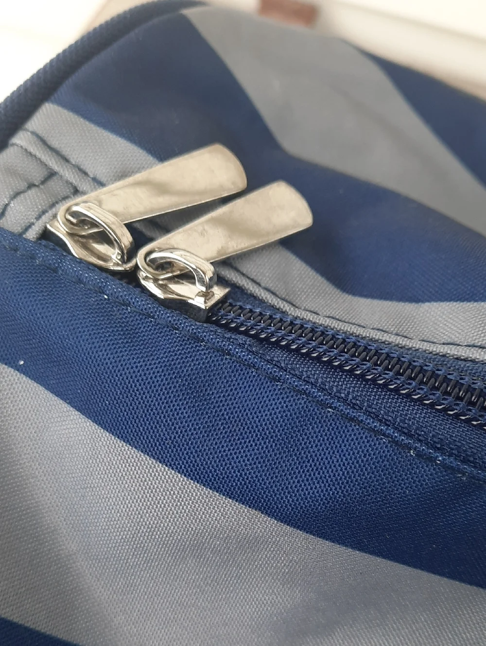 Norwegian Cruise Lines Striped Navy Gray Duffel Bag Heavy Shouldet Strap NWT